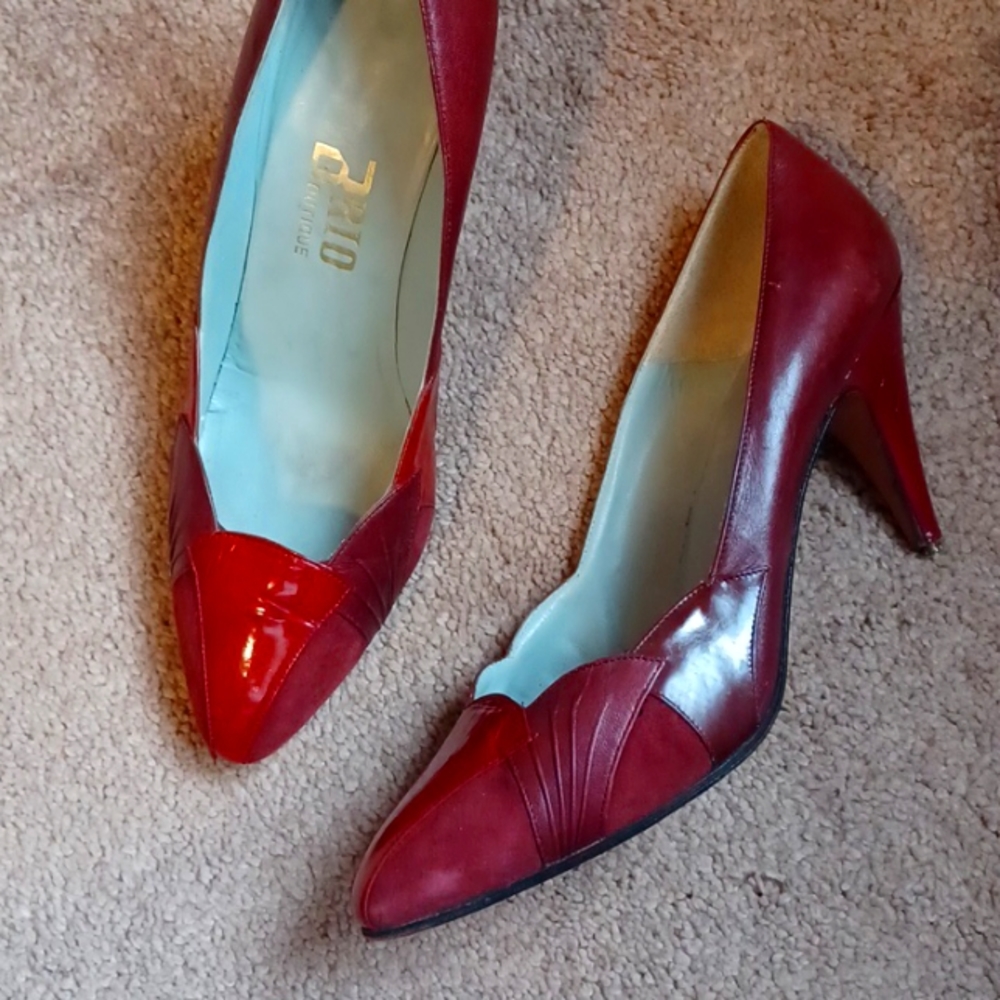Vintage 80's Red Italian Pumps 36 1/2